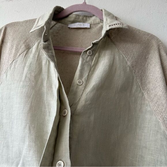 Tonet Relaxed Linen Button-Up A-silhouette Blouse - Picture 6 of 12
